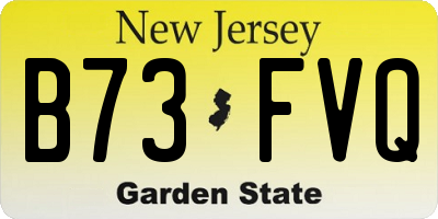 NJ license plate B73FVQ