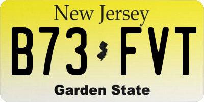 NJ license plate B73FVT