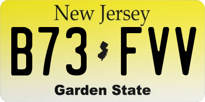 NJ license plate B73FVV