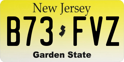 NJ license plate B73FVZ