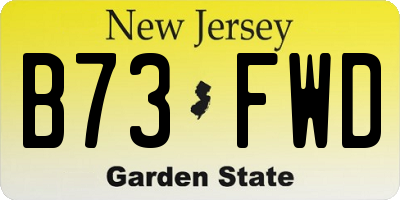 NJ license plate B73FWD