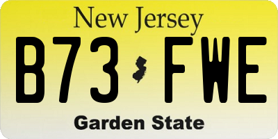 NJ license plate B73FWE