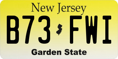 NJ license plate B73FWI