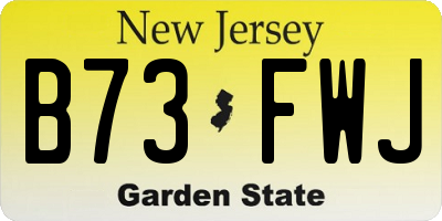NJ license plate B73FWJ