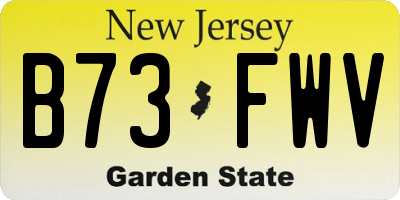 NJ license plate B73FWV