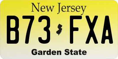NJ license plate B73FXA