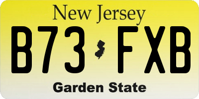 NJ license plate B73FXB
