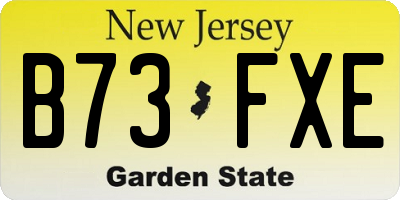NJ license plate B73FXE