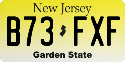 NJ license plate B73FXF