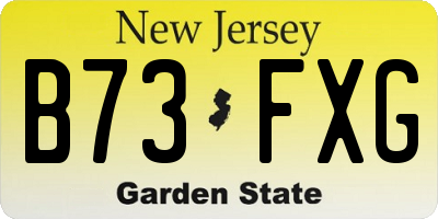 NJ license plate B73FXG
