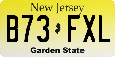 NJ license plate B73FXL