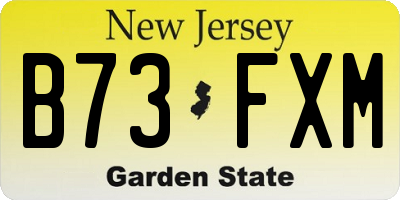 NJ license plate B73FXM