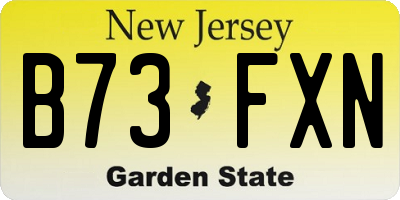 NJ license plate B73FXN