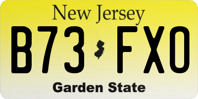 NJ license plate B73FXO