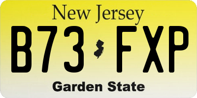 NJ license plate B73FXP