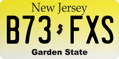 NJ license plate B73FXS