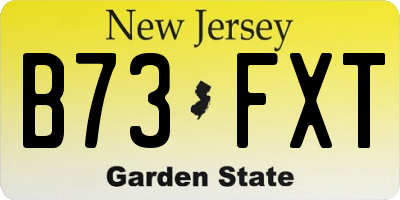 NJ license plate B73FXT