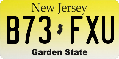 NJ license plate B73FXU