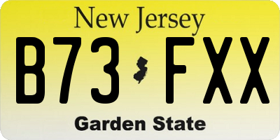 NJ license plate B73FXX