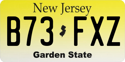 NJ license plate B73FXZ