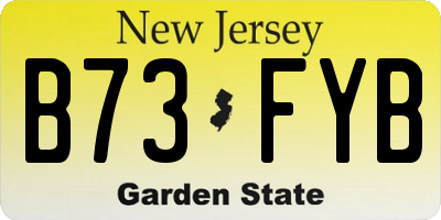 NJ license plate B73FYB