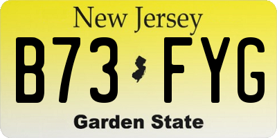 NJ license plate B73FYG
