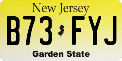 NJ license plate B73FYJ