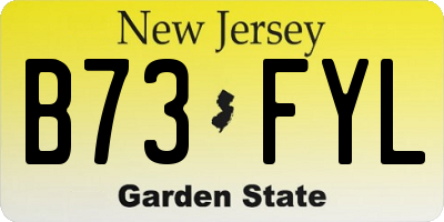 NJ license plate B73FYL