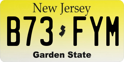 NJ license plate B73FYM