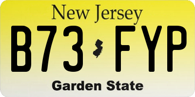 NJ license plate B73FYP