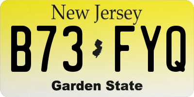 NJ license plate B73FYQ