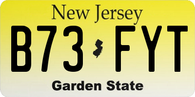 NJ license plate B73FYT