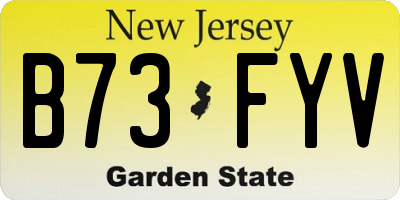 NJ license plate B73FYV