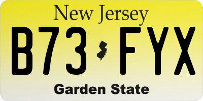 NJ license plate B73FYX