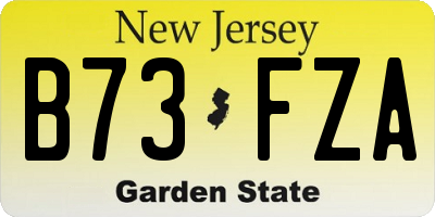 NJ license plate B73FZA
