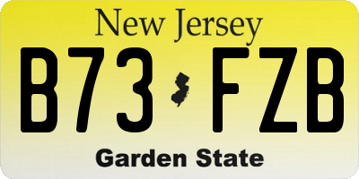 NJ license plate B73FZB