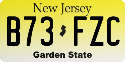 NJ license plate B73FZC