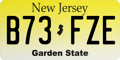 NJ license plate B73FZE
