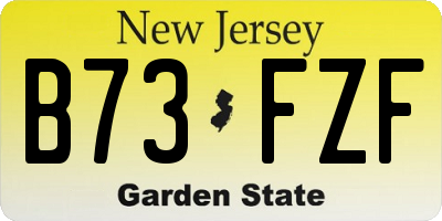 NJ license plate B73FZF