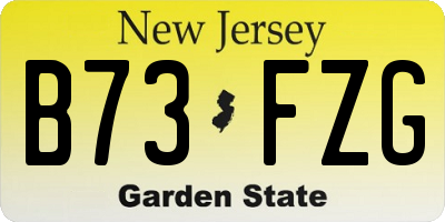 NJ license plate B73FZG