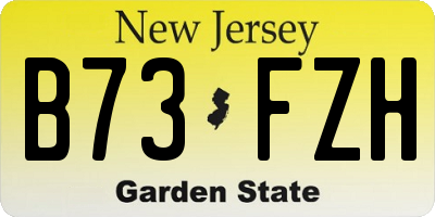 NJ license plate B73FZH