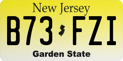 NJ license plate B73FZI