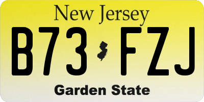 NJ license plate B73FZJ
