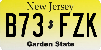 NJ license plate B73FZK