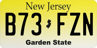 NJ license plate B73FZN