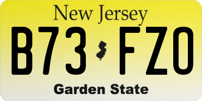 NJ license plate B73FZO