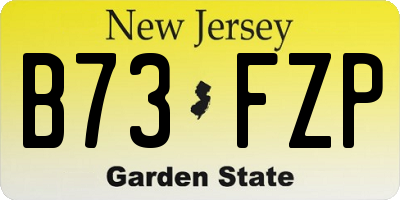 NJ license plate B73FZP