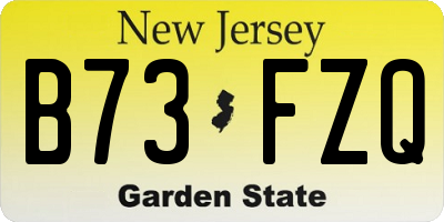 NJ license plate B73FZQ
