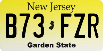 NJ license plate B73FZR