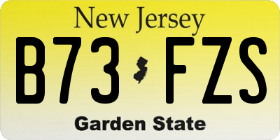 NJ license plate B73FZS